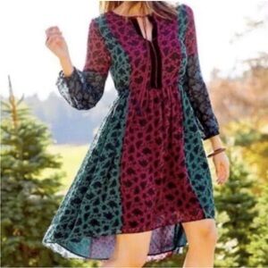 Matilda Jane A Little Party Jewel Tone Long Sleeve Floral Print Dress